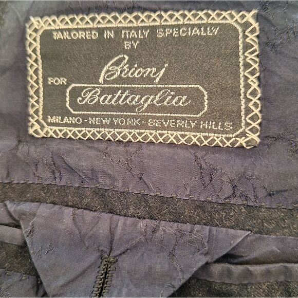 Brioni double breasted black and blue striped wool jacket size 39/49 - Picture 4 of 12